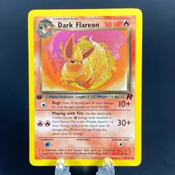 Pokemon TCG WOTC Team Rocket 1st Edition Dark Flareon 35/82 Uncommon - Image 1