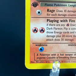 Pokemon TCG WOTC Team Rocket 1st Edition Dark Flareon 35/82 Uncommon - Image 4