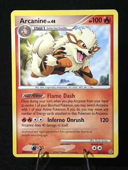 Pokemon TCG Arcanine 22/132 Secret Wonders Regular MP Diamond & Pearl Rare - Image 1