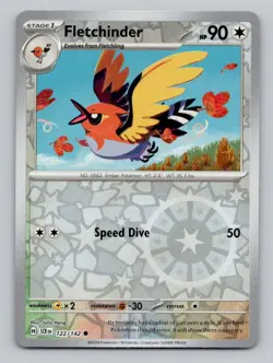 Reverse Holo Fletchinder #122/142 Common SV07: Stellar Crown Pokemon - Image 1
