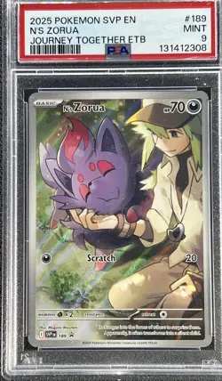2025 Pokemon Journey Together ** N's Zorua ** #189 Black Star Promo 💎PSA 9💎 - Image 1