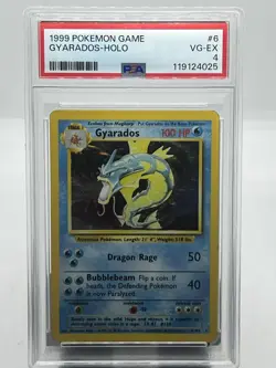 Pokemon TCG Gyarados 6/102 Base Set Holo Rare PSA 4 - Image 1