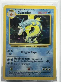 Pokemon TCG Gyarados 6/102 Base Set Holo Rare PSA 4 - Image 2
