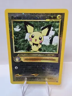 Pokemon Pichu TCG Reverse Holo Card 35 WOTC Promo LP++ Black Star Promo - Image 1