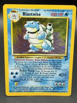 Pokemon Blastoise Base Set 2 Holo Rare Card 2 /130 - SWIRL - LP - Image 1