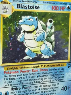 Pokemon Blastoise Base Set 2 Holo Rare Card 2 /130 - SWIRL - LP - Image 2
