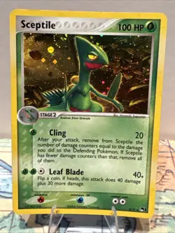 Pokemon TCG Sceptile Holo Rare Card 4/17 Pop Series 1 (Swirl) - Image 1