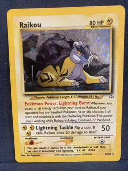 Pokemon Vintage Neo Revelation Holo Rare Raikou Pokemon Card 13/64 READ - Image 1
