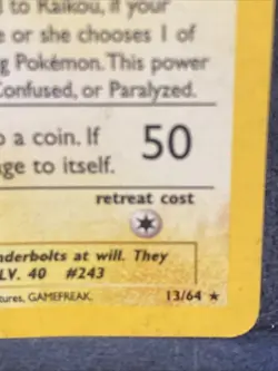 Pokemon Vintage Neo Revelation Holo Rare Raikou Pokemon Card 13/64 READ - Image 4