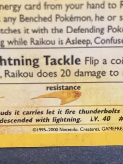 Pokemon Vintage Neo Revelation Holo Rare Raikou Pokemon Card 13/64 READ - Image 5