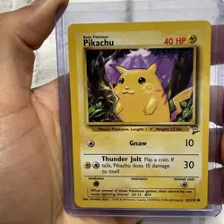 Pikachu 87/130 Base Set 2 Common Pokemon Card TCG Vintage Card Never Played NM - Image 1