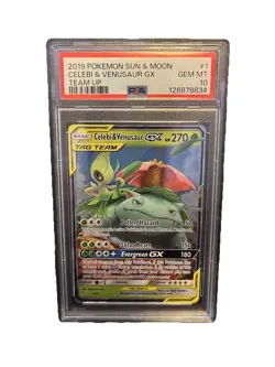 PSA 10 Celebi & Venusaur GX 1/181 Team Up Pokemon Card - Image 2