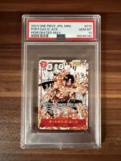 PSA 10 GEM Mint Ace OP02-013 MINI Manga Alt Art Japanese One Piece Card NOT Holo - Image 1