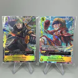 One Piece CCG Promo Cards Monkey D Luffy & Roronoa Zoro OP12 Illustration Box 3 - Image 1