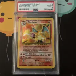 Pokemon Base Set Unlimited Charizard holographic trading card - Image 1
