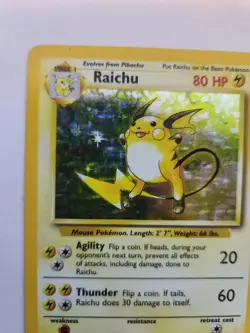 Raichu Base Set Holo Pokemon Card WOTC NM - Image 2
