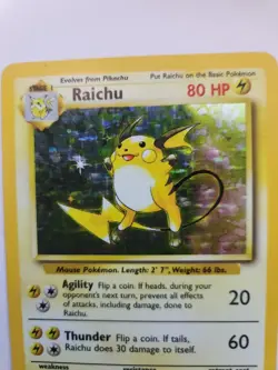 Raichu Base Set Holo Pokemon Card WOTC NM - Image 3