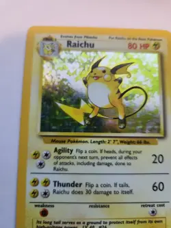 Raichu Base Set Holo Pokemon Card WOTC NM - Image 5