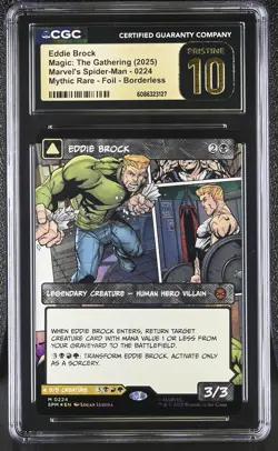 EDDIE BROCK Marvel's Spider-Man Borderless Foil Mythic CGC Pristine 10 MTG - Image 1