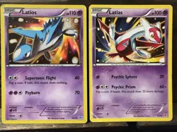 Pokemon Lot x2 Latios Holo 30/30 & Latias NonHolo 14/30 HP/MP XY Trainer Kit - Image 1