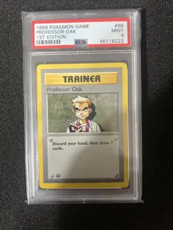 Pokemon PSA 9 1st Edition Base Professor Oak - Image 1
