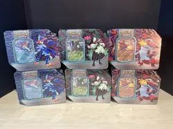 LOT OF 6 2024 POKEMON PALDEA PARTNERS FACTORY SEALED TIN TINS - Image 1