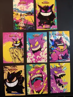 GENGAR Retro Anime SET POKEMON DATABASE HALLOWEEN SET ICE HOLO PERU 2025 Peru - Image 1