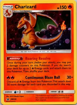 Charizard SM226 (Clone) Black Star Promo Near Mint Holo + 1 Swirl Pokemon - Image 1