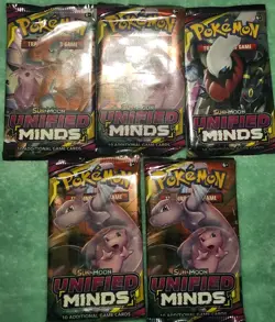 Pokemon TCG: Sun and Moon Unified Minds Booster Pack Factory Sealed (1 Pack) - Image 1
