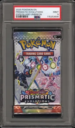2025 POKEMON INT'L SCARLET & VIOLET PRISMATIC EVOLUTIONS BOOSTER PACK PSA 9 - Image 1