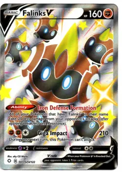 Pokemon Card FALINKS V Shiny Vault Full Art Holo SV115/SV122 Shining Fates NEW - Image 1