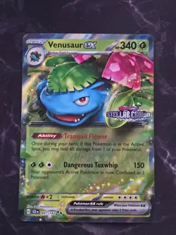 Venusaur ex 001/142 Ultra Rare STAMPED Pokemon Card TCG 2024 Stellar Crown - Image 1