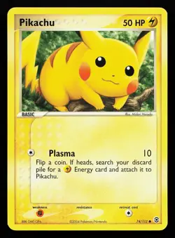 Pikachu 74/112 Common EX FireRed & LeafGreen Pokemon Card - Image 1