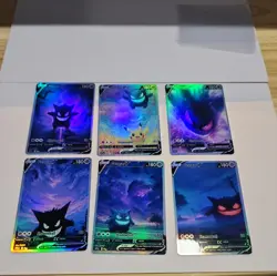 Lot of 6 Custom holo Gengar V Pokemon Trading Card sleeved & top loaded - Image 2