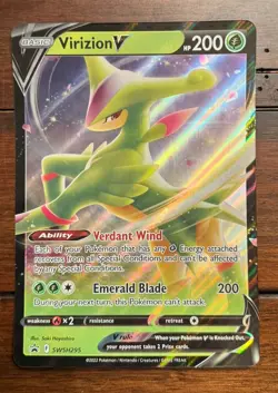 Virizion V SWSH295 Black Star Promo JUMBO Pokemon Card Oversized - Image 1