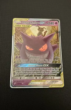 Pokemon Sun and Moon Trading Card Game Gengar and Mimikyu GX 53/181 - Image 1