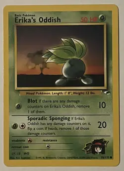 Pokemon ERIKA’S ODDISH - Gym Heroes Set - 78/132 - Common - Card -NM - Image 2