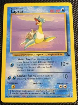 LAPRAS - 25/62 - Pokemon TCG Fossil Set Unlimited Card - NM - Image 1