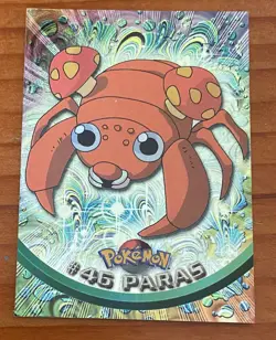 PARAS #46 - BLACK Logo - Holo FOIL - SERIES 1 - TOPPS POKEMON CARD - NM - Image 1