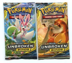 Lot of 2 Pokemon Sun & Moon Unbroken Bonds 10-card Booster Packs Sealed - New! - Image 1