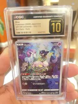 Mew AR 183/172 Japanese VSTAR Universe CGC Pristine 10 Art Rare Pokemon Card - Image 1