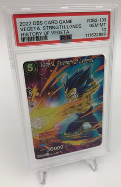2022 DRAGONBALL Card Game VEGETA STRENGTH OF LEGENDS DB2-133 grade PSA GEM MT 10 - Image 1