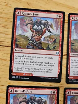 4x Kazuul's Fury *Playset* Zendikar Rising Uncommon Magic MTG WOTC M9244 - Image 2