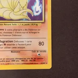 1999 Pokemon FRENCH Unlimited Base Set Feunard-Ninetales Holo 12/102 EX-MT - Image 5