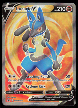 Lucario V SWSH213 Ultra Rare Pokemon Black Star Promo NM - Image 1