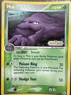 Pokemon TCG Muk Reverse Holo Rare EX 11/92 EX Legend Maker - Image 3