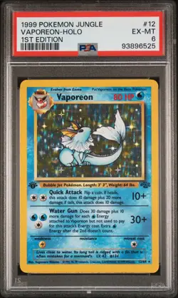 1999 POKEMON JUNGLE 1ST ED #12 VAPOREON-HOLO PSA 6 - Image 1