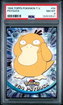 1999 TOPPS POKEMON TV #54 PSYDUCK PSA 8 - Image 1