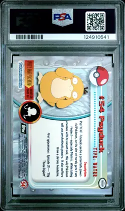 1999 TOPPS POKEMON TV #54 PSYDUCK PSA 8 - Image 2
