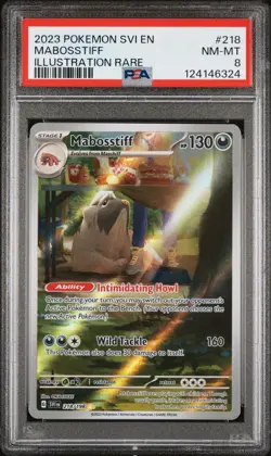 2023 POKEMON SVI EN-SCARLET & VIOLET | ILLUSTRATION RARE MABOSSTIFF 218 PSA 8 - Image 1